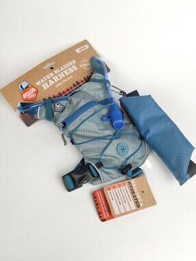 Arcadia Trail Water Bladder Hydration Harness Dog Blue Gray Size Medium